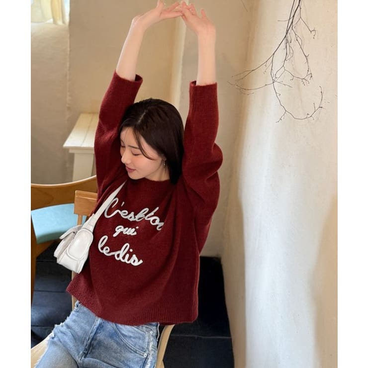 おしゃれ女子の今シーズンイチ押し♪カラーコード刺繍ミックスニットプルオーバー | Classical Elf  | 詳細画像57 