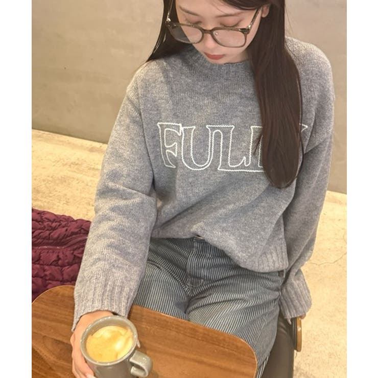 杢グレー | 【mily bilet】ハンドステッチライクロゴデザインニット | Classical Elf 