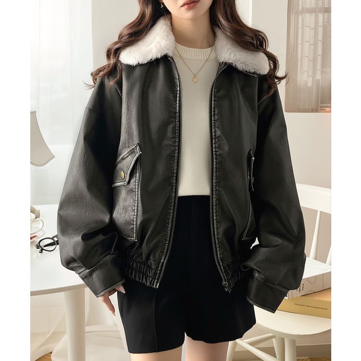 【mily bilet】ファー襟取り外し可能◎ヴィンテージライクダメージフェイク… | Classical Elf  | 詳細画像1 