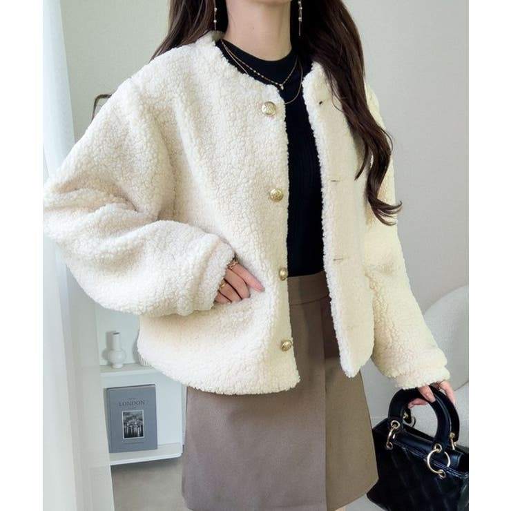 【mily bilet】エンブレムボタン使いボアジャケット | Classical Elf  | 詳細画像8 