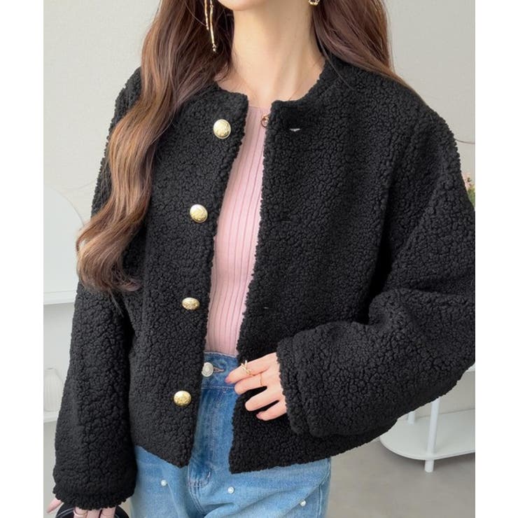 【mily bilet】エンブレムボタン使いボアジャケット | Classical Elf  | 詳細画像18 