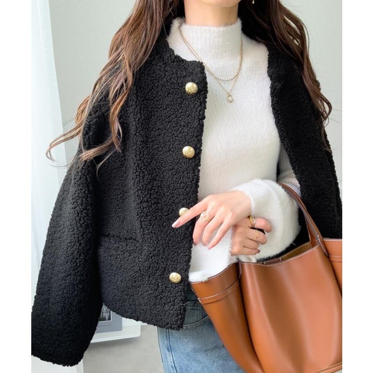 【mily bilet】エンブレムボタン使いボアジャケット | Classical Elf  | 詳細画像19 