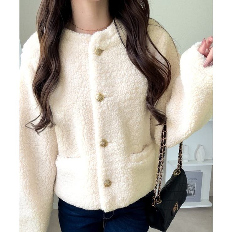 【mily bilet】エンブレムボタン使いボアジャケット | Classical Elf  | 詳細画像1 