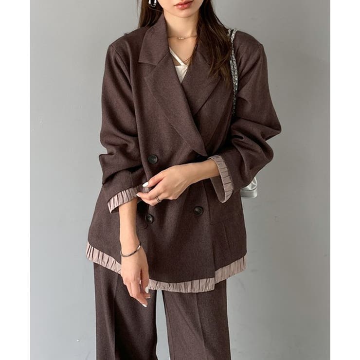 定価4万】 高見え！ノーカラー フリル ブルゾン ボリュームアウター