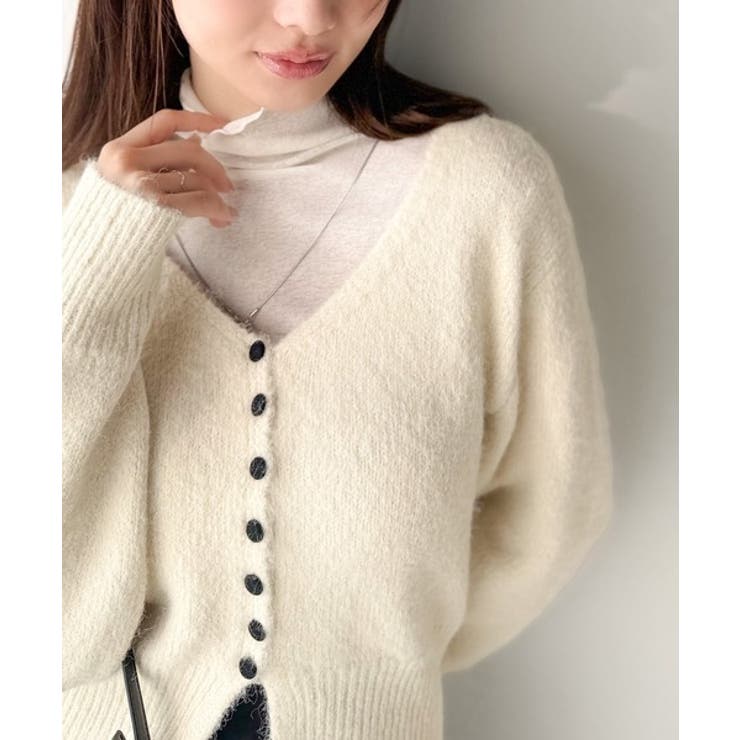mily bilet】くるみボタンミックスニットカーディガン[品番 
