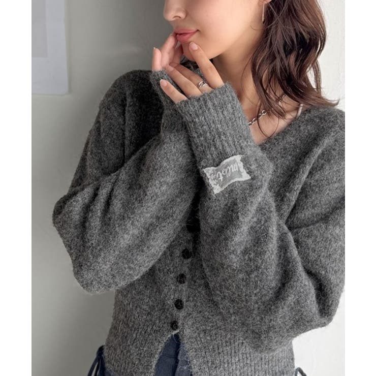 mily bilet】くるみボタンミックスニットカーディガン[品番