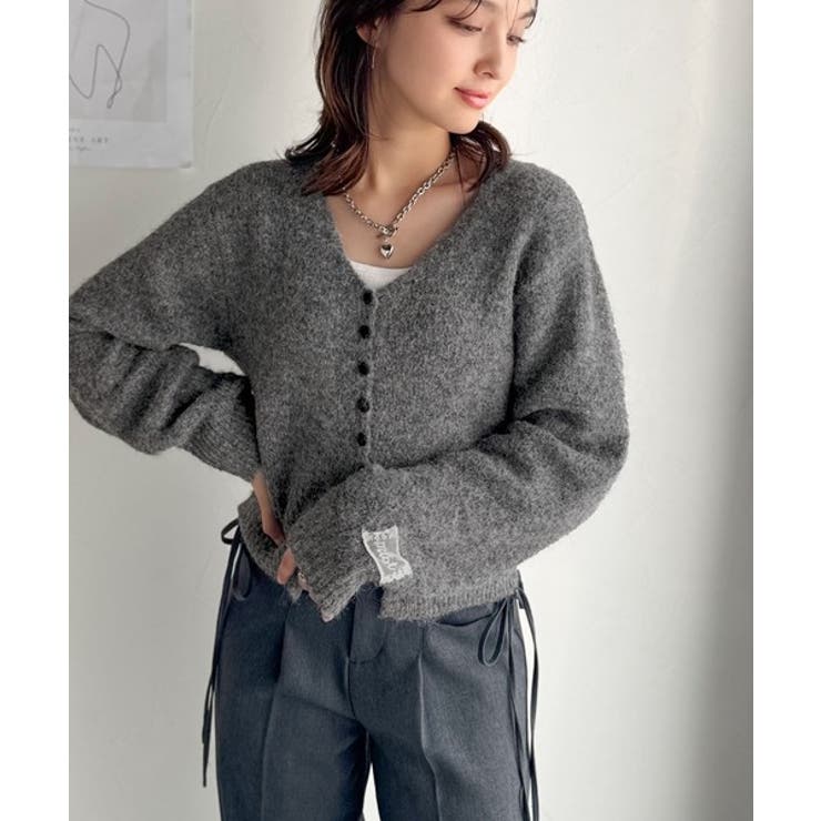 mily bilet】くるみボタンミックスニットカーディガン[品番