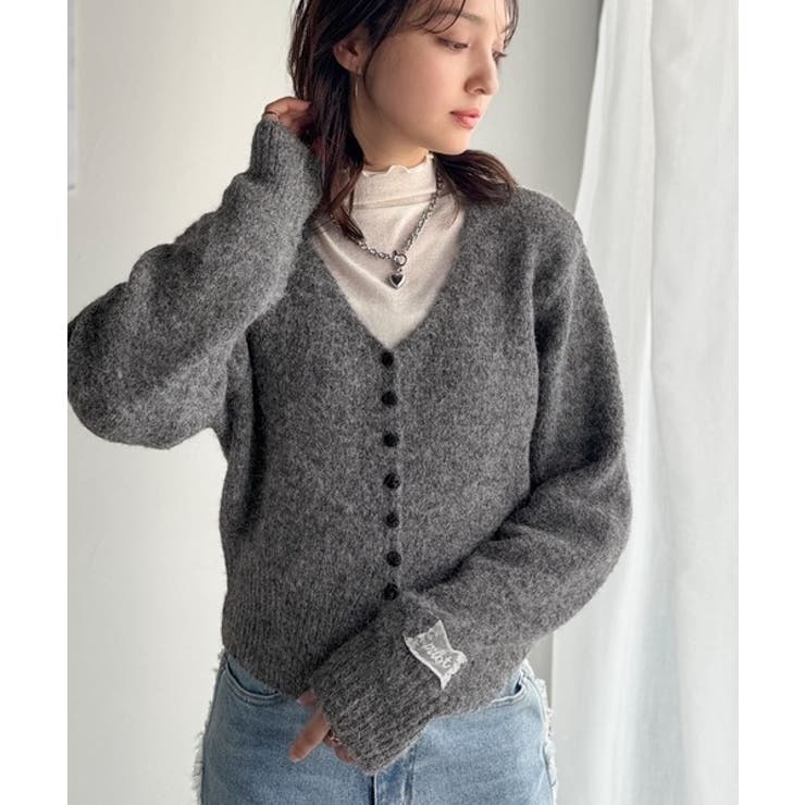 mily bilet】くるみボタンミックスニットカーディガン[品番