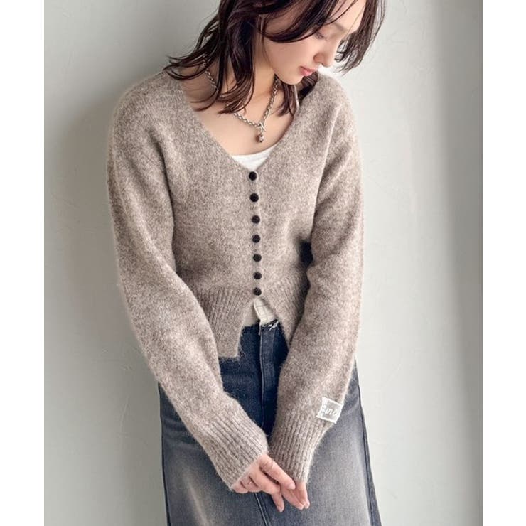 mily bilet】くるみボタンミックスニットカーディガン[品番