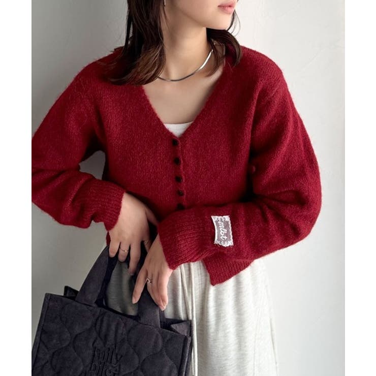 mily bilet】くるみボタンミックスニットカーディガン[品番