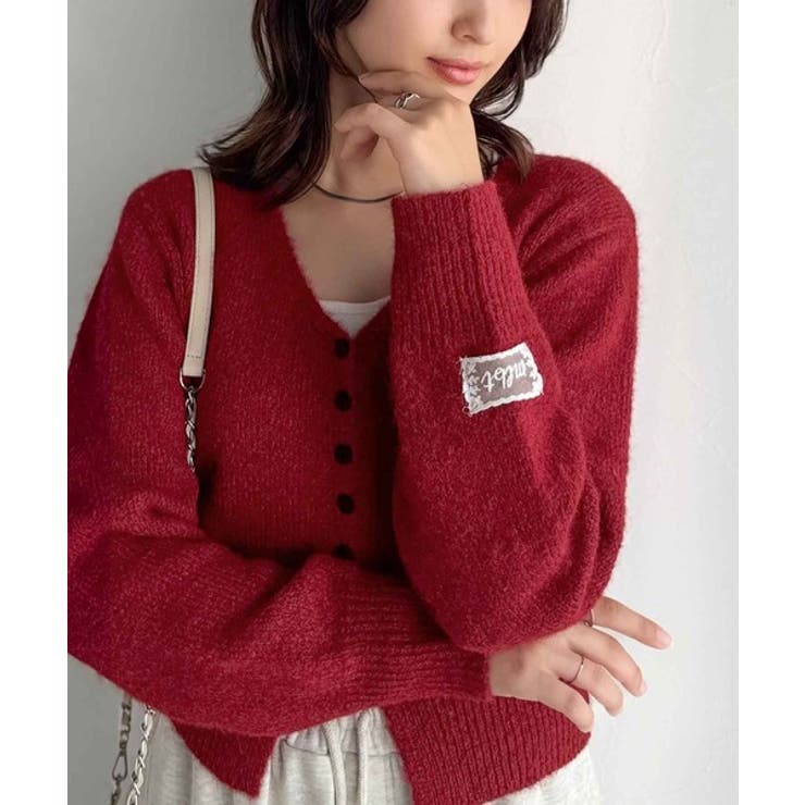 mily bilet】くるみボタンミックスニットカーディガン[品番