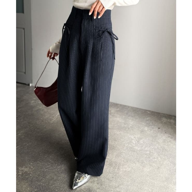 【mily bilet】タック入りストライプリボンワイドパンツ | Classical Elf  | 詳細画像30 