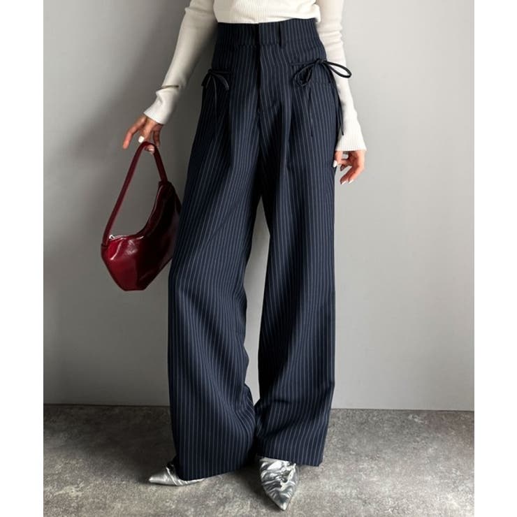 【mily bilet】タック入りストライプリボンワイドパンツ | Classical Elf  | 詳細画像35 