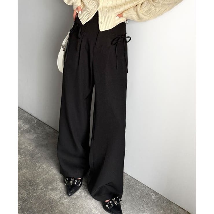 【mily bilet】タック入りストライプリボンワイドパンツ | Classical Elf  | 詳細画像3 