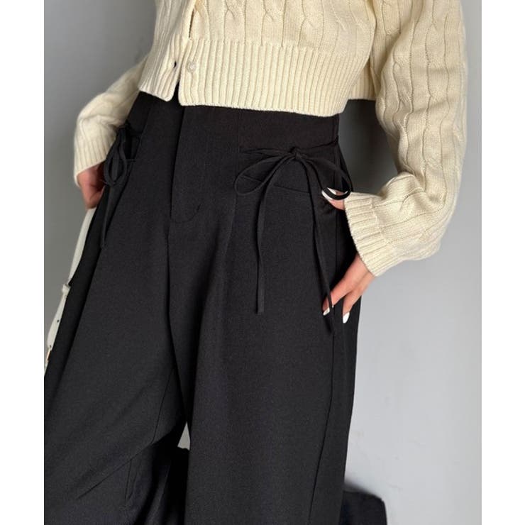 【mily bilet】タック入りストライプリボンワイドパンツ | Classical Elf  | 詳細画像4 