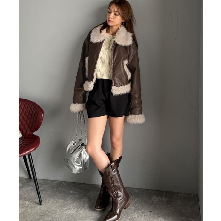 【mily bilet】ファー使いヴィンテージライク ダメージフェイクレザーライ… | Classical Elf  | 詳細画像31 