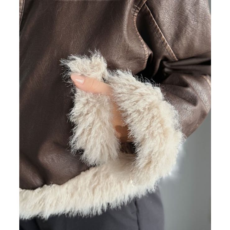 【mily bilet】ファー使いヴィンテージライク ダメージフェイクレザーライ… | Classical Elf  | 詳細画像33 