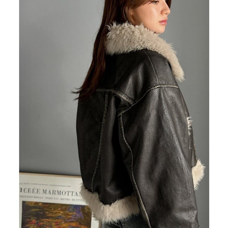 【mily bilet】ファー使いヴィンテージライク ダメージフェイクレザーライ… | Classical Elf  | 詳細画像35 