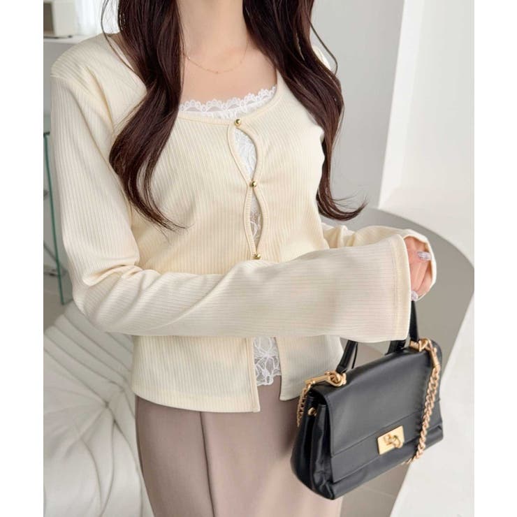 【mily bilet】重ね着風デザインで華やかに♪ レースキャミフェイクレイヤ… | Classical Elf  | 詳細画像9 