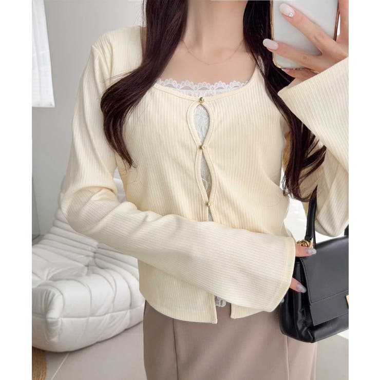 【mily bilet】重ね着風デザインで華やかに♪ レースキャミフェイクレイヤ… | Classical Elf  | 詳細画像11 