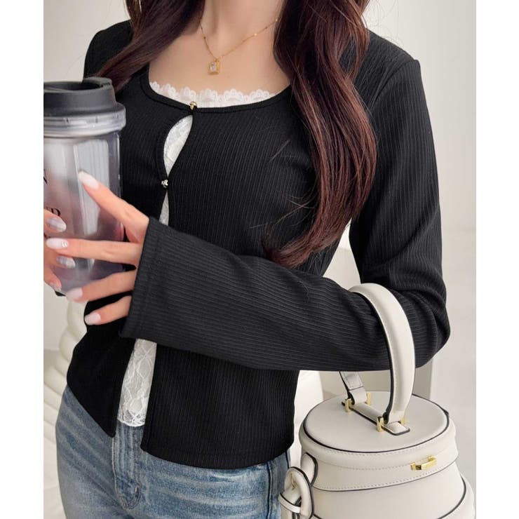 【mily bilet】重ね着風デザインで華やかに♪ レースキャミフェイクレイヤ… | Classical Elf  | 詳細画像18 