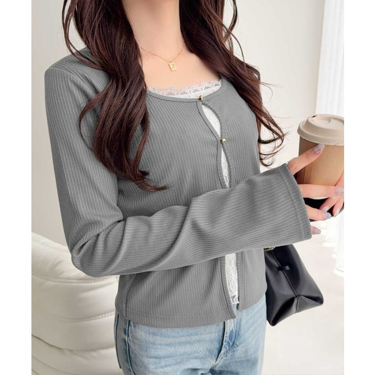 【mily bilet】重ね着風デザインで華やかに♪ レースキャミフェイクレイヤ… | Classical Elf  | 詳細画像19 