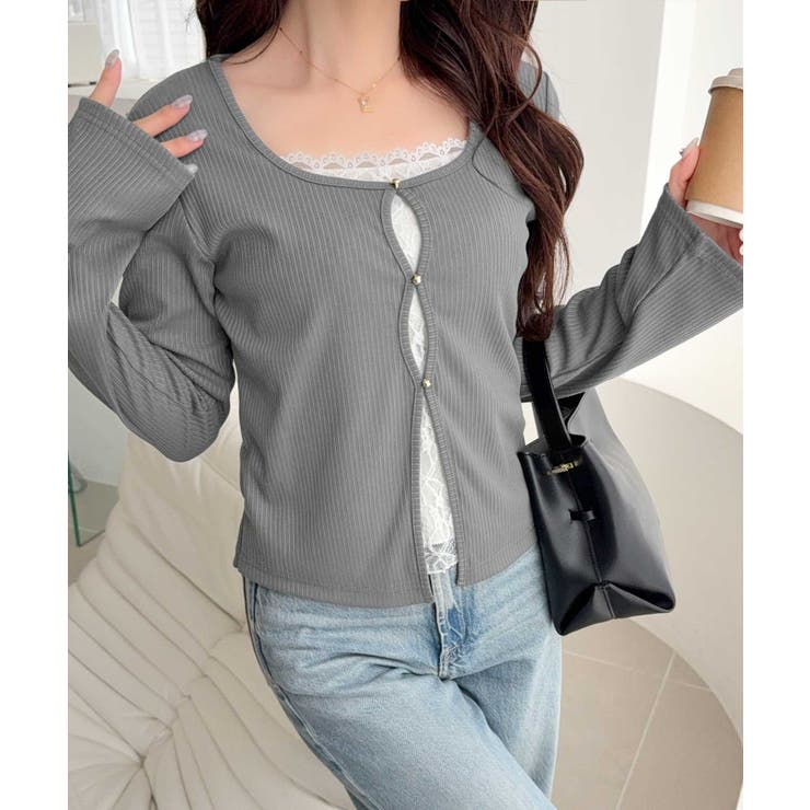 【mily bilet】重ね着風デザインで華やかに♪ レースキャミフェイクレイヤ… | Classical Elf  | 詳細画像23 