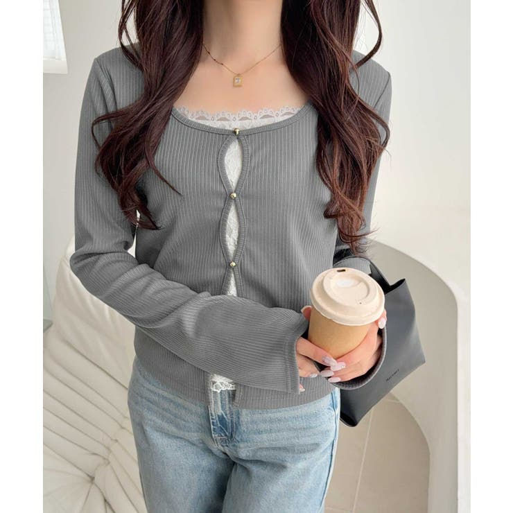 【mily bilet】重ね着風デザインで華やかに♪ レースキャミフェイクレイヤ… | Classical Elf  | 詳細画像24 