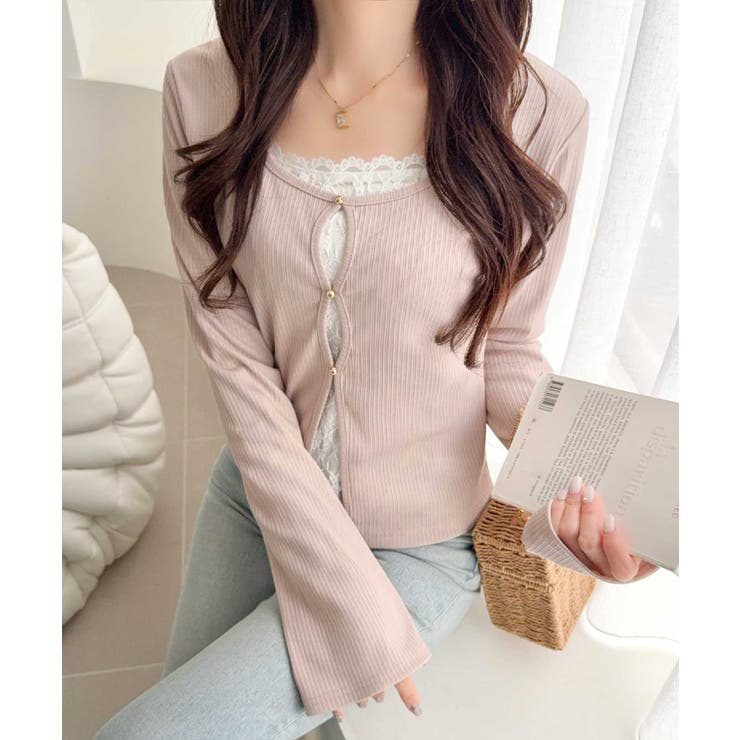 【mily bilet】重ね着風デザインで華やかに♪ レースキャミフェイクレイヤ… | Classical Elf  | 詳細画像26 