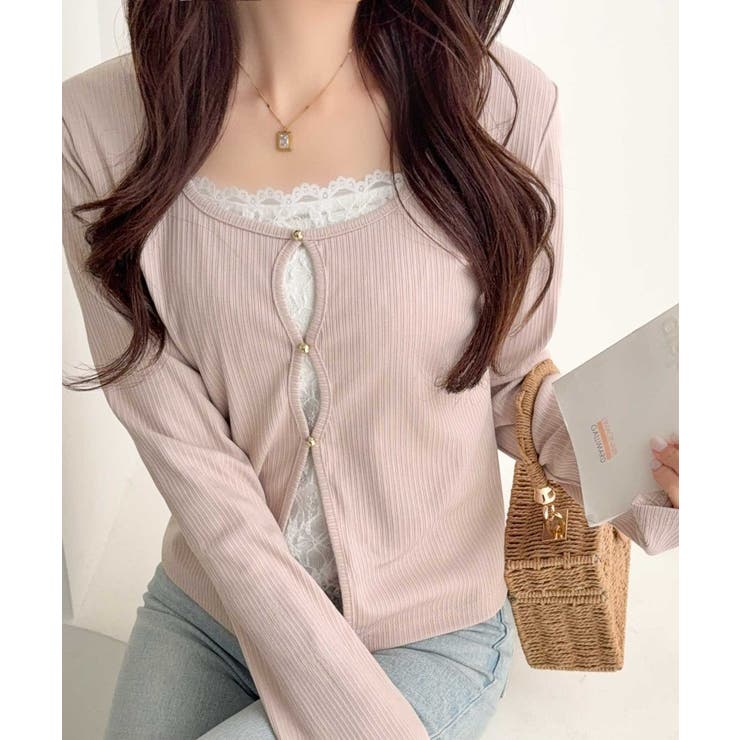 【mily bilet】重ね着風デザインで華やかに♪ レースキャミフェイクレイヤ… | Classical Elf  | 詳細画像29 