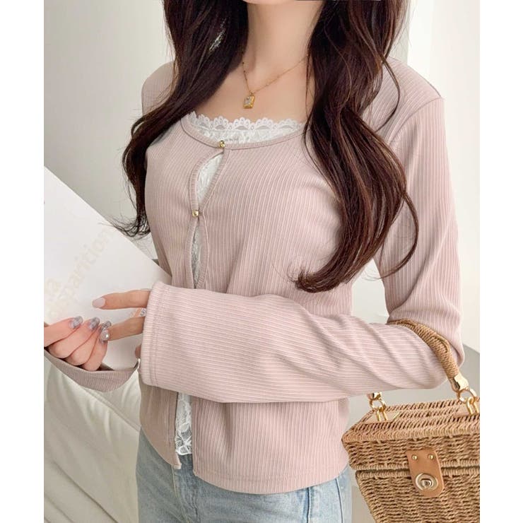 【mily bilet】重ね着風デザインで華やかに♪ レースキャミフェイクレイヤ… | Classical Elf  | 詳細画像30 