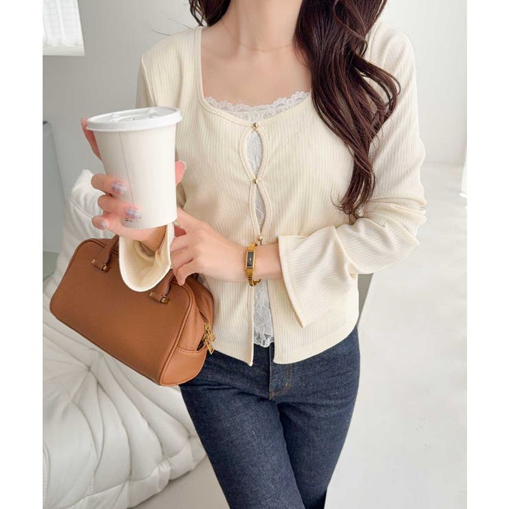 【mily bilet】重ね着風デザインで華やかに♪ レースキャミフェイクレイヤ… | Classical Elf  | 詳細画像3 