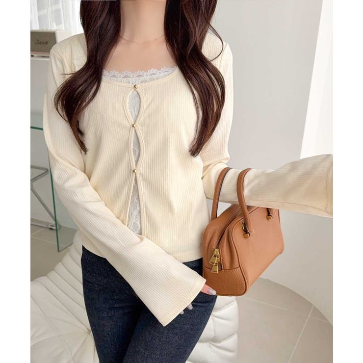 【mily bilet】重ね着風デザインで華やかに♪ レースキャミフェイクレイヤ… | Classical Elf  | 詳細画像4 