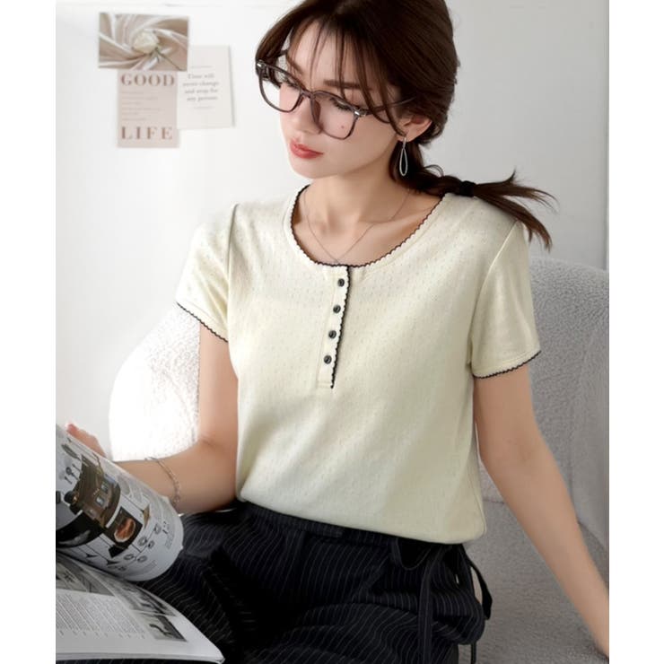 【mily bilet】飾らないのに、なんだか可愛い。パターンメッシュ素材配色ス… | Classical Elf  | 詳細画像3 