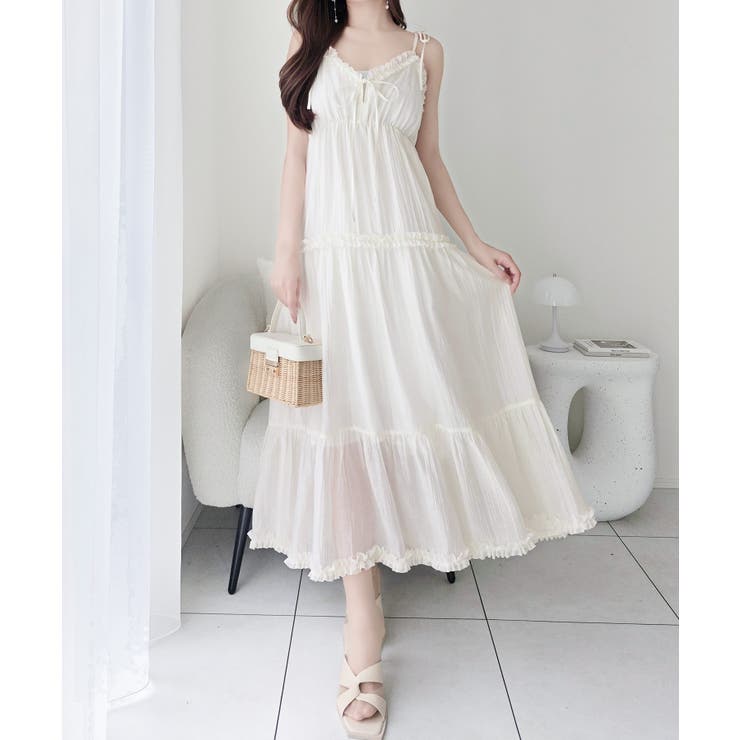 オフホワイト | 【mily bilet】周囲の視線を集める華やかな一着。前後2wayフリルデザイ… | Classical Elf 