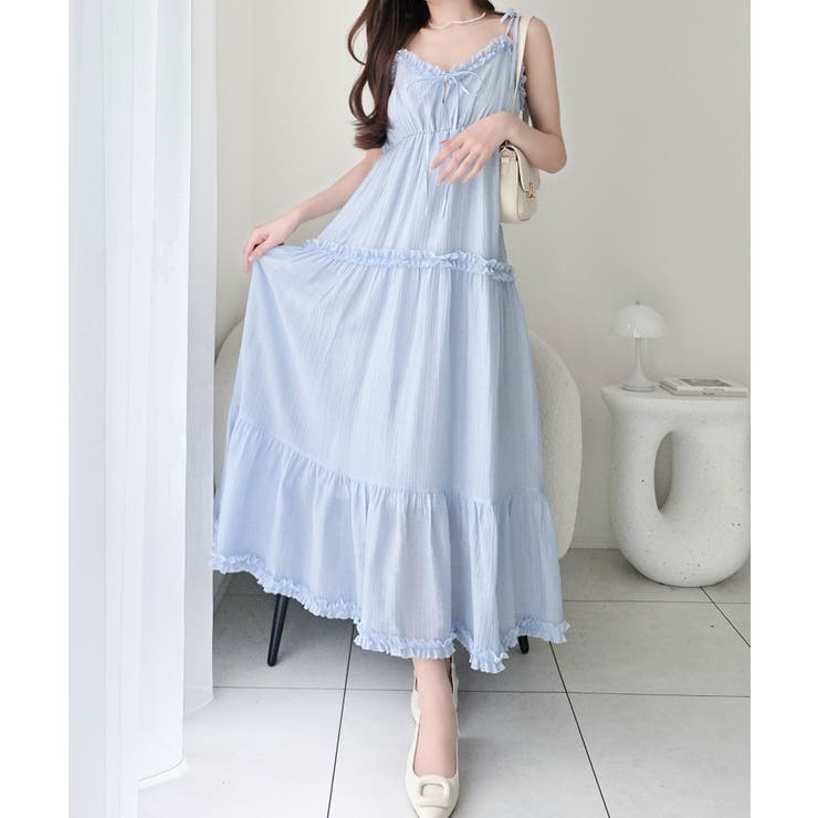 ブルー | 【mily bilet】周囲の視線を集める華やかな一着。前後2wayフリルデザイ… | Classical Elf 