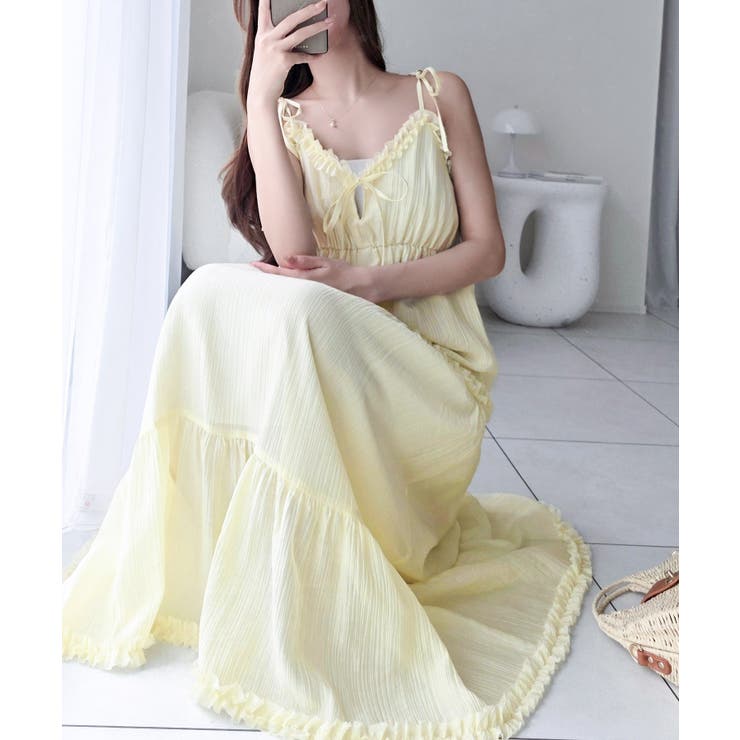 イエロー | 【mily bilet】周囲の視線を集める華やかな一着。前後2wayフリルデザイ… | Classical Elf 