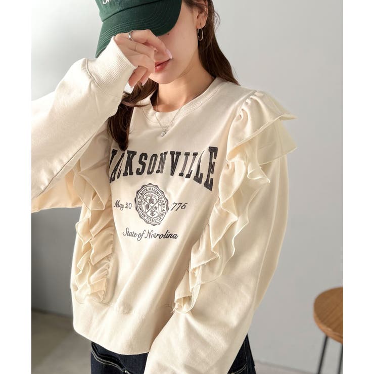 【mily bilet】チュールとフリルで甘く着る。ダブルフリルカレッジロゴ刺繍… | Classical Elf  | 詳細画像10 