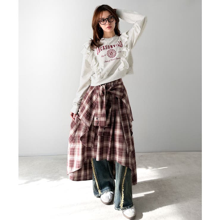 【mily bilet】チュールとフリルで甘く着る。ダブルフリルカレッジロゴ刺繍… | Classical Elf  | 詳細画像20 