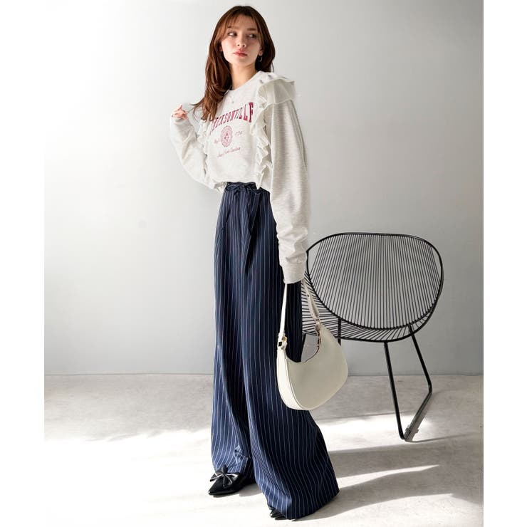 【mily bilet】チュールとフリルで甘く着る。ダブルフリルカレッジロゴ刺繍… | Classical Elf  | 詳細画像23 