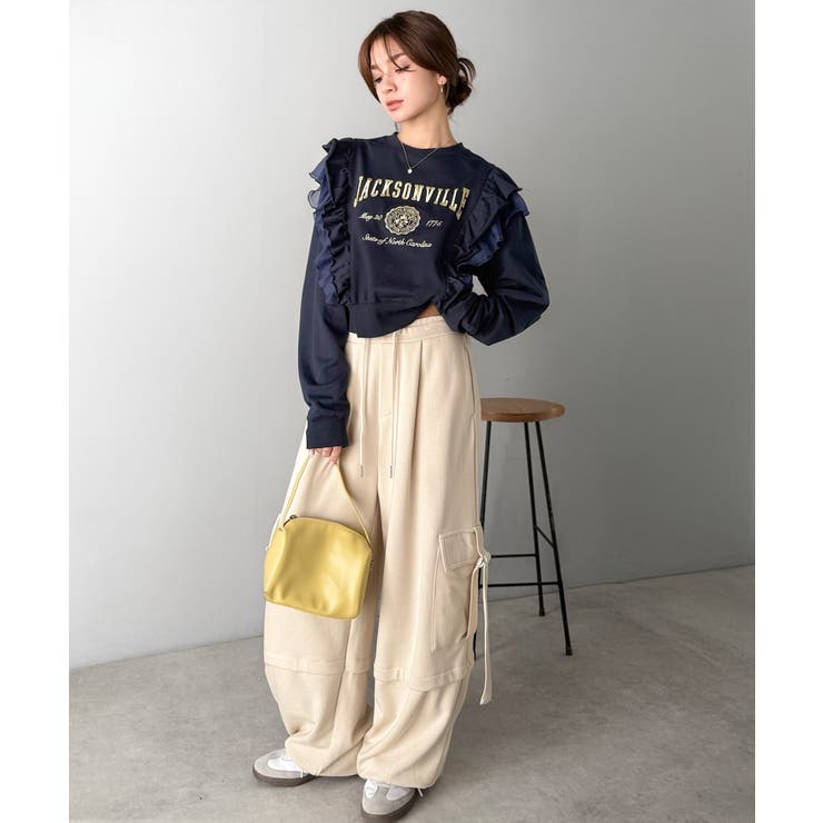 【mily bilet】チュールとフリルで甘く着る。ダブルフリルカレッジロゴ刺繍… | Classical Elf  | 詳細画像27 