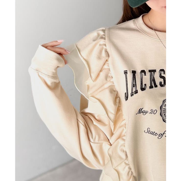 【mily bilet】チュールとフリルで甘く着る。ダブルフリルカレッジロゴ刺繍… | Classical Elf  | 詳細画像30 