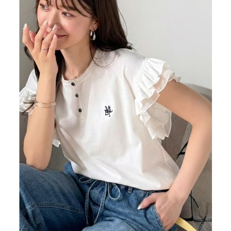 【mily bilet】ふわっと華やか、でも凛と。袖フリルコンパクトTシャツ | Classical Elf  | 詳細画像1 
