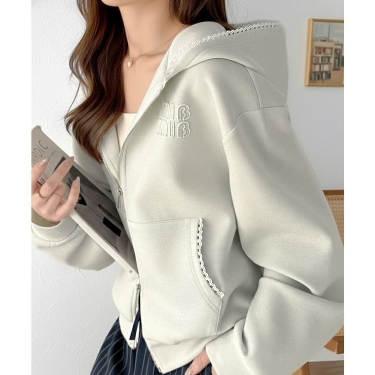 アイボリー | 【mily bilet】きらっとラメが映える♪ワッペン付きダブルジップピコレース… | Classical Elf 