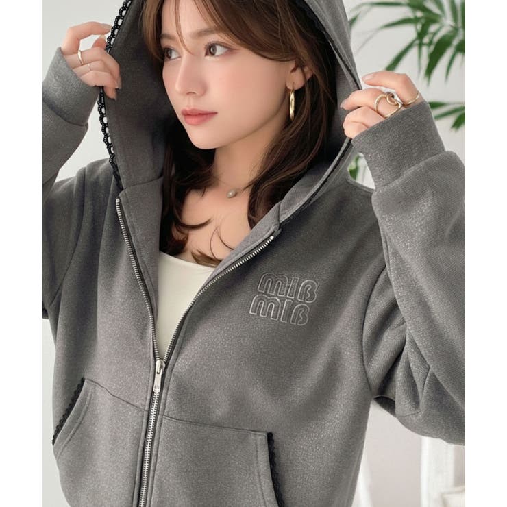 チャコールグレー | 【mily bilet】きらっとラメが映える♪ワッペン付きダブルジップピコレース… | Classical Elf 