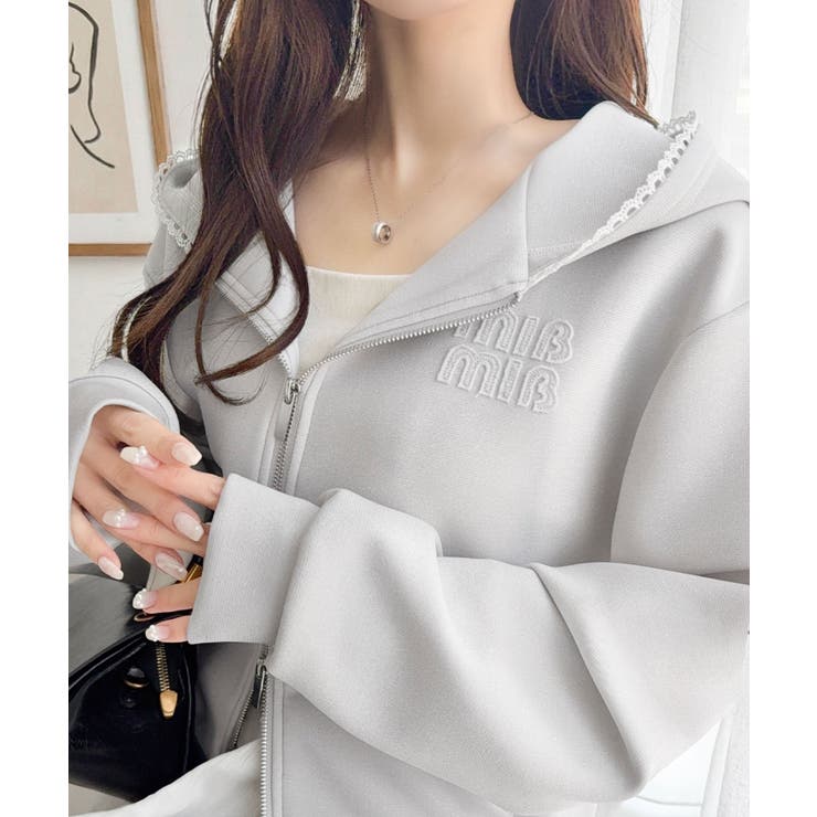 ライトグレー | 【mily bilet】きらっとラメが映える♪ワッペン付きダブルジップピコレース… | Classical Elf 