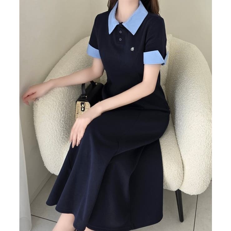 【mily bilet】パネルラインが描く美シルエット。ハーフスリーブポロワンピ… | Classical Elf  | 詳細画像29 