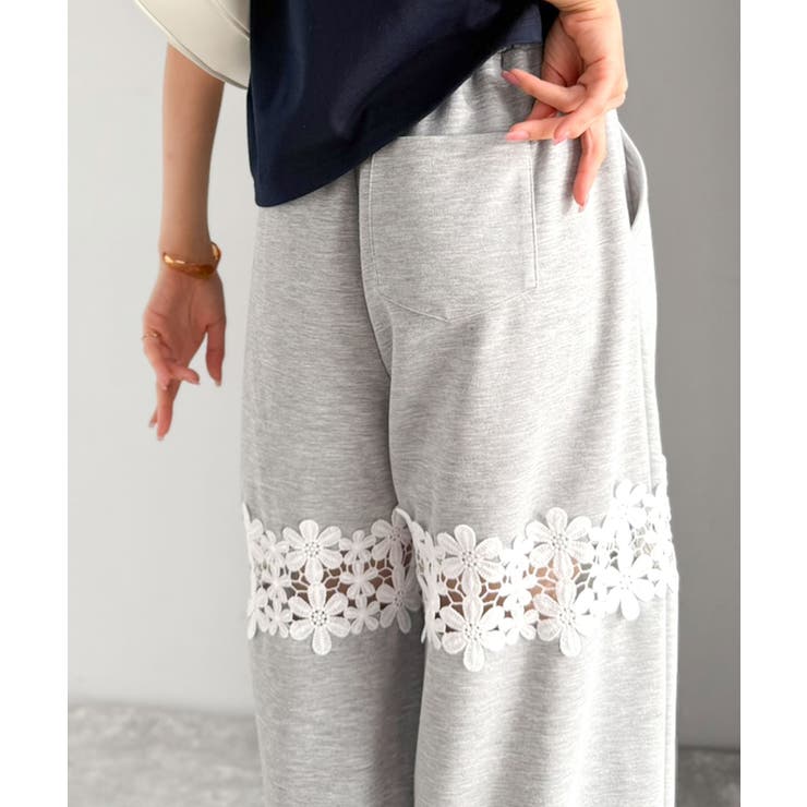 【mily bilet】唯一無二の華やかデザイン。花柄レース 切り替えスウェット… | Classical Elf  | 詳細画像18 