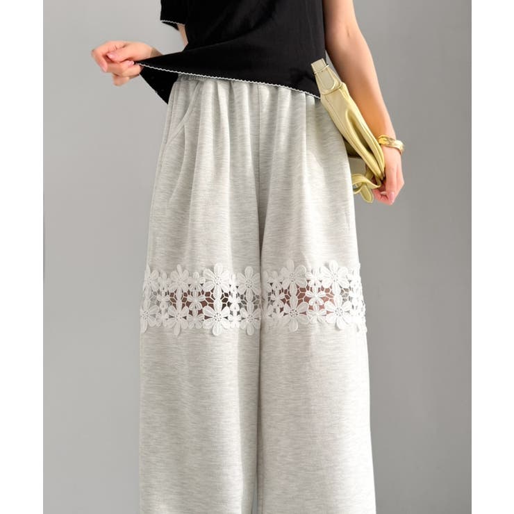 【mily bilet】唯一無二の華やかデザイン。花柄レース 切り替えスウェット… | Classical Elf  | 詳細画像23 