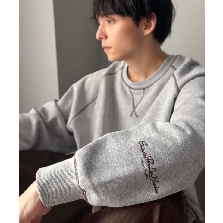 《JaVaジャバコラボ》配色ステッチが映える◎裏起毛ガゼット＆袖刺繍プルオーバー | Classical Elf  | 詳細画像9 
